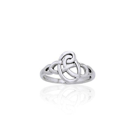 Modern Celtic Knotwork Silver Ring TRI890 Ring