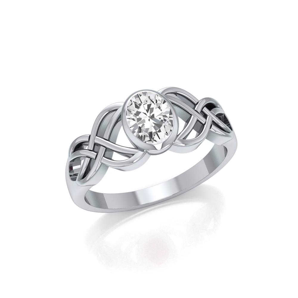 Bring out the best in you ~ Sterling Silver Celtic Knotwork Birthstone Ring TRI934 - Peter Stone Wholesale