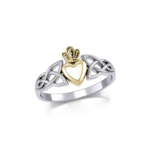 Celtic Knot Claddagh & Sand brush Ring TRV1743-S Ring