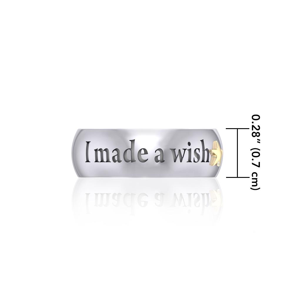 I made a wish and you came true Empower Word Silver and Gold Ring TRV3865 - Peter Stone Wholesale