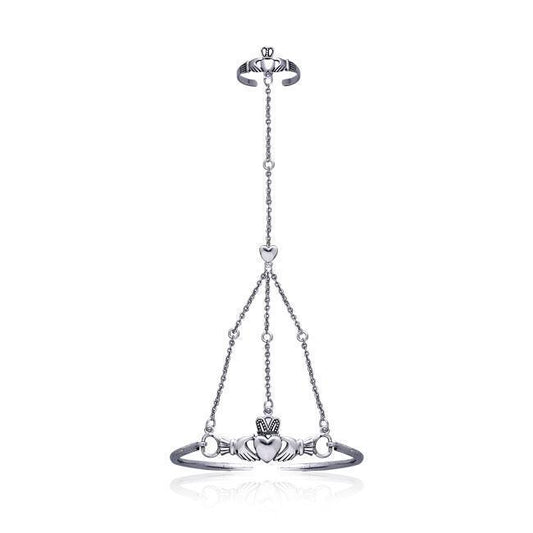 Irish Claddagh Silver Slave Bracelet TSB007 Bangle