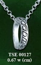 Stylized Elven Ring of Power Silver Ring & Chain Set TR3361