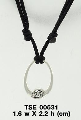 Classic finish ~ Sterling Silver Jewelry Pendant with Nylon Cord Set TSE531