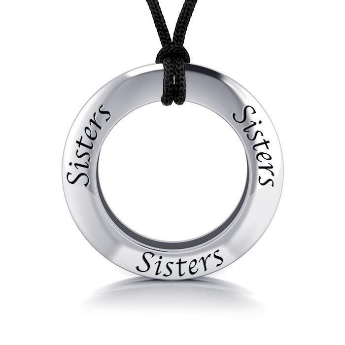 Sisters Silver Pendant and Cord Set TSE166