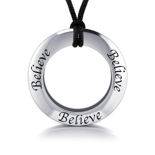 Believe Silver Pendant and Cord Set TSE212