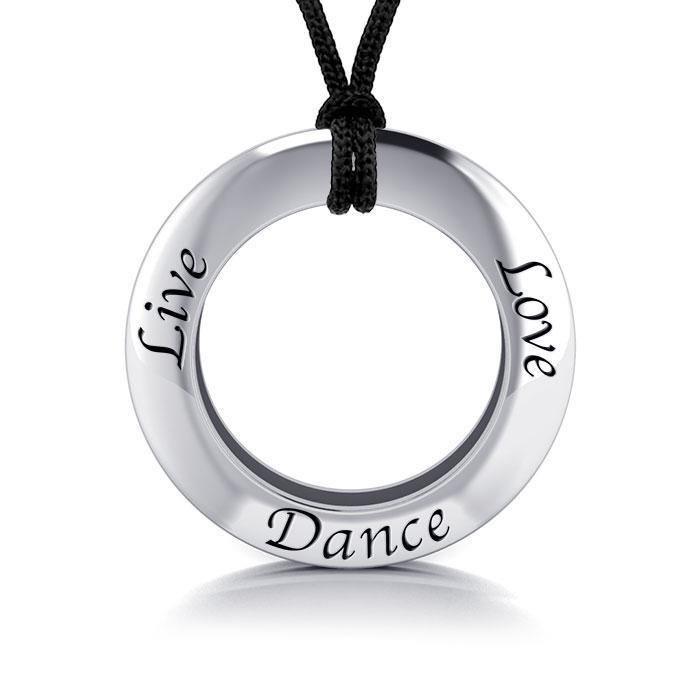 Live Love Dance Silver Pendant and Cord Set TSE269