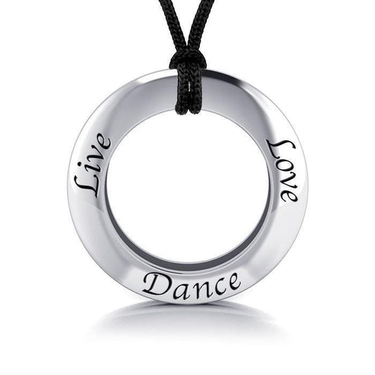 Live Love Dance Silver Pendant and Cord Set TSE269