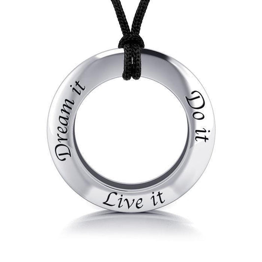 Live It Dream It Do It Silver Pendant and Cord Set TSE270