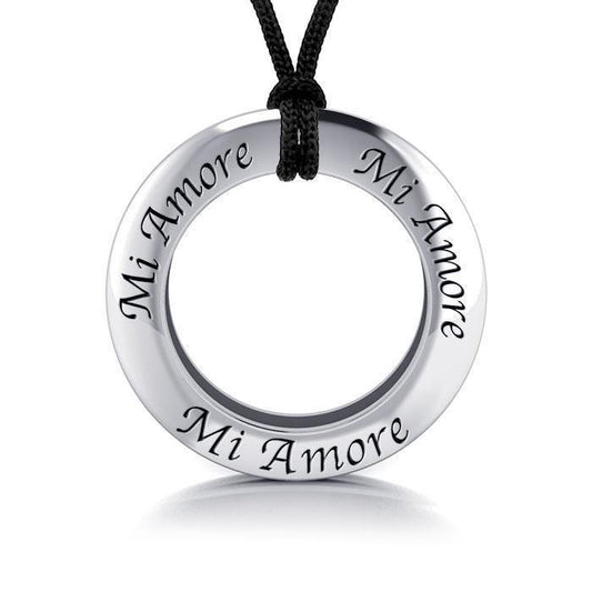 Amore My Love Silver Pendant and Cord Set TSE288