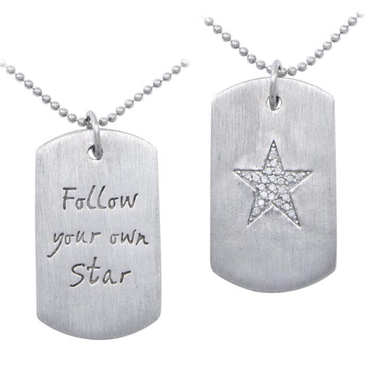 "Follow Your Star" Dog Tag Necklace TSE446