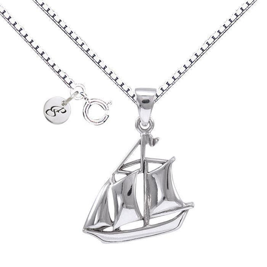 Schooner Sterling Silver Necklace Set TSE692