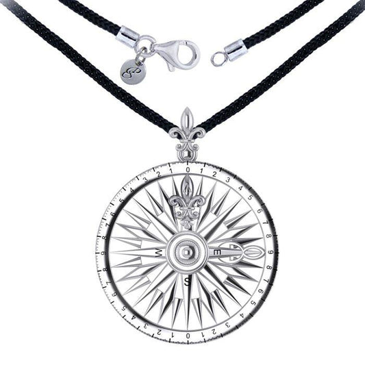 Compass Rose Silver Necklace Set  TSE693 Necklace