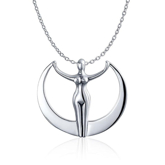 Silver Astra Star Goddess Pendant and Chain Set by Oberon Zell TSE720 - Peter Stone Wholesale