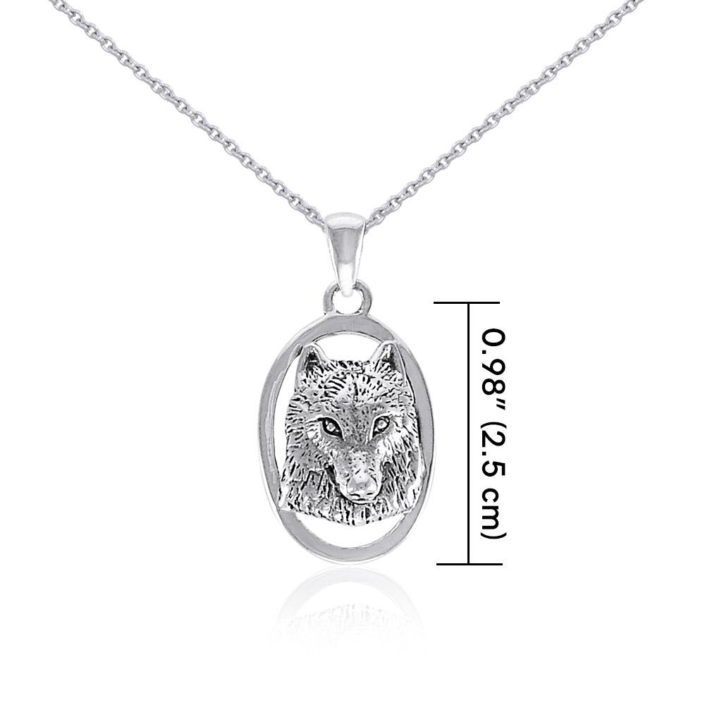 Silver Wolf Head Pendant and Chain Set by Ted Andrews TSE741 - Peter Stone Wholesale