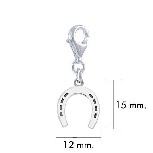 Horseshoe Sterling Silver Clip Charm TWC161 - Wholesale Jewelry