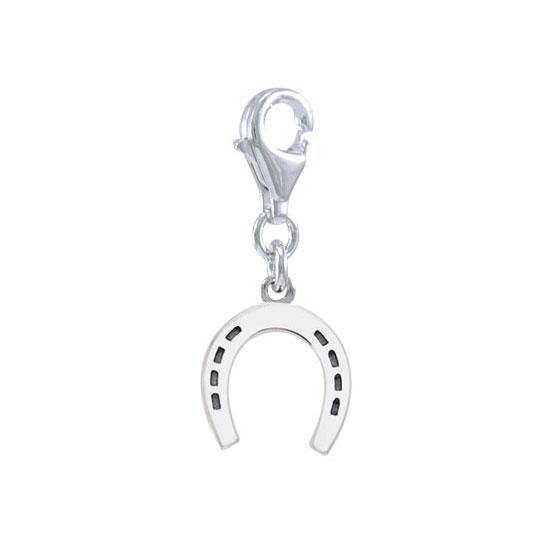 Horseshoe Sterling Silver Clip Charm TWC161 - Wholesale Jewelry