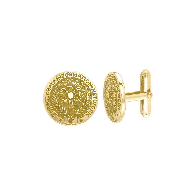 The GIN Logo Gold Vermeil Plate on Silver Cufflinks VCL032 - peterstone.dropshipping