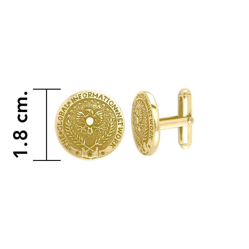 The GIN Logo Gold Vermeil Plate on Silver Cufflinks VCL032 - peterstone.dropshipping