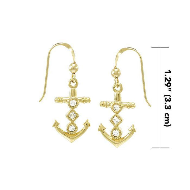 Anchor Gold Vermeil Earrings with Gemstone TER1451 Earrings