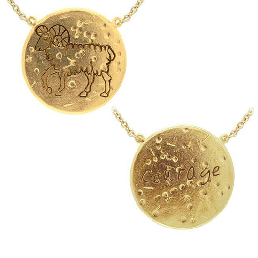 Aries Astrology Vermeil Necklace By Amy Zerner VNC268 Necklace