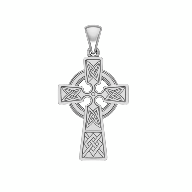 Celtic Knotwork Cross Sterling Silver Pendant VP001