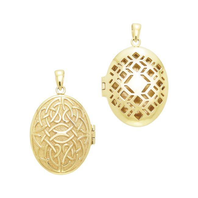 Celtic Knotwork Gold Vermeil Aroma Locket Pendant VPD1415 Pendant