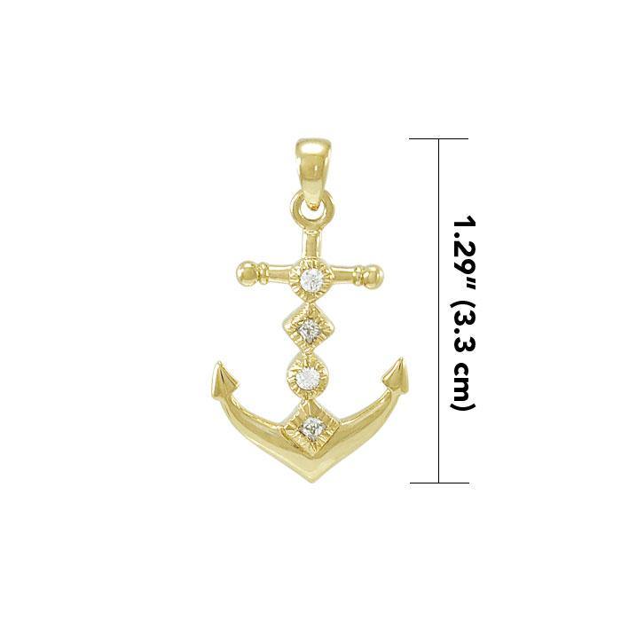 Anchor Gold Vermeil Pendant with Gemstone VPD4047 Pendant