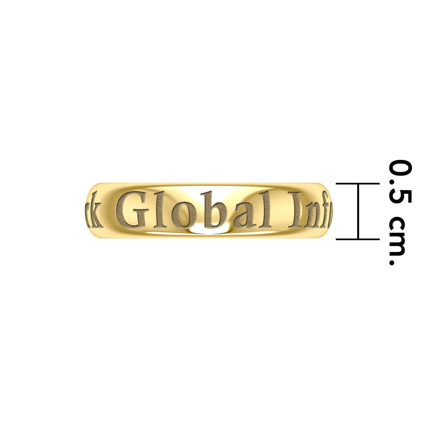 Global Information Network Gold Vermeil Plate on Silver Band Ring VRI1093 - peterstone.dropshipping