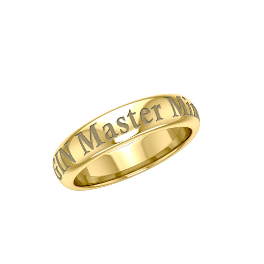 Gin Master Mind Gold Vermeil Plate on Silver Band Ring VRI1095