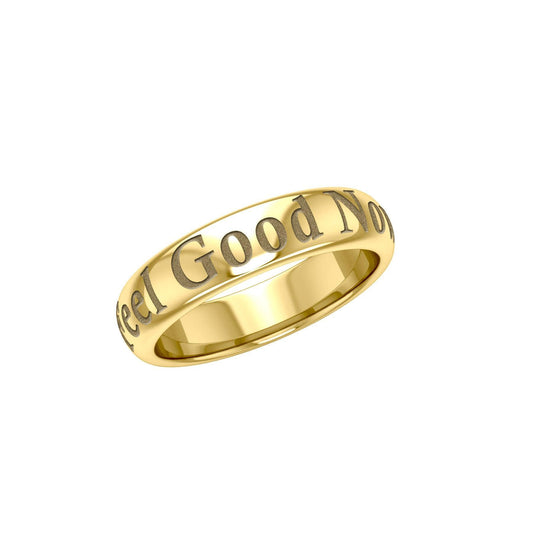 Feel Good Now Gold Vermeil Plate on Silver Band Ring VRI1096 - peterstone.dropshipping
