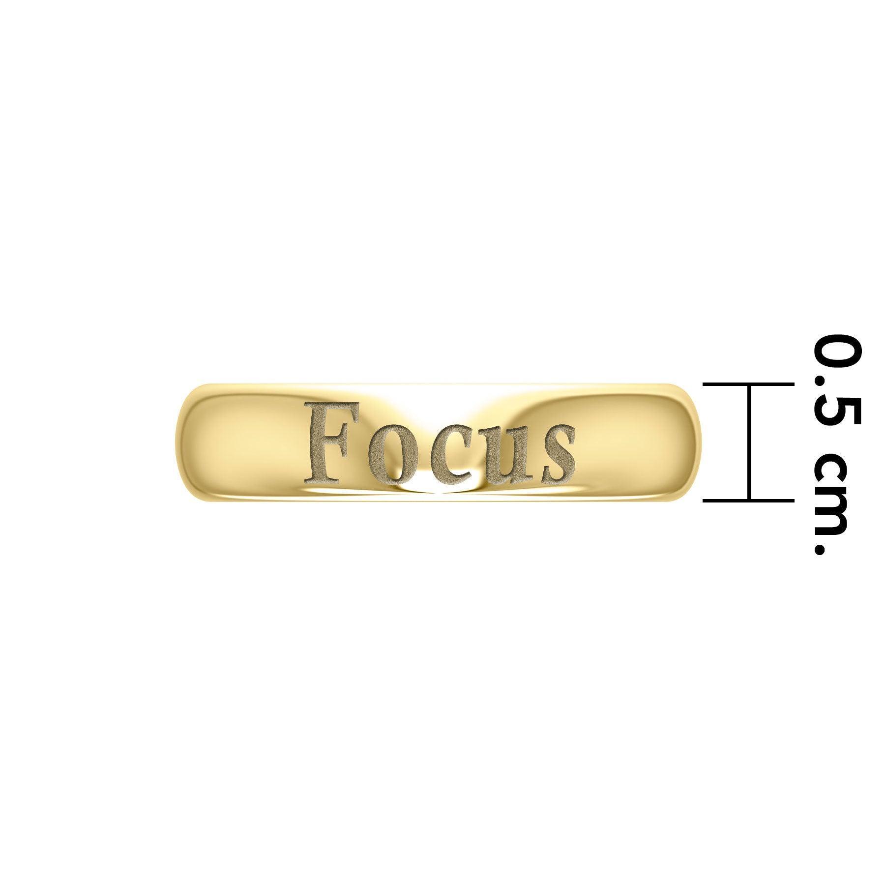 Focus Gold Vermeil Plate on Silver Band Ring VRI1097 - peterstone.dropshipping