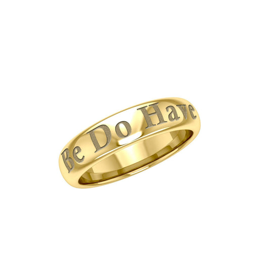Be Do Have Gold Vermeil Plate on Silver Band Ring VRI1098 - peterstone.dropshipping