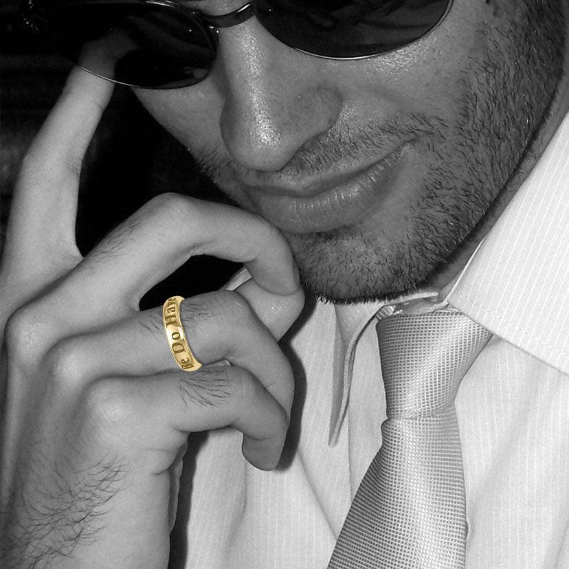 Be Do Have Gold Vermeil Plate on Silver Band Ring VRI1098 - peterstone.dropshipping