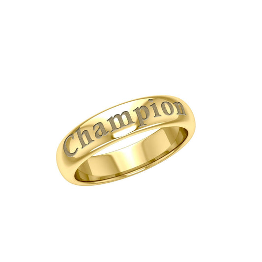 Champion Gold Vermeil Plate on Silver Band Ring VRI1100 - peterstone.dropshipping