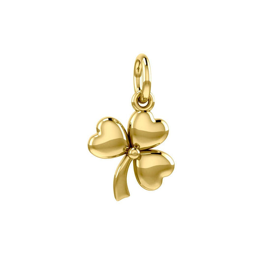 The Shamrock Gold Vermeil Plate on Silver Charm VTC515 - peterstone.dropshipping