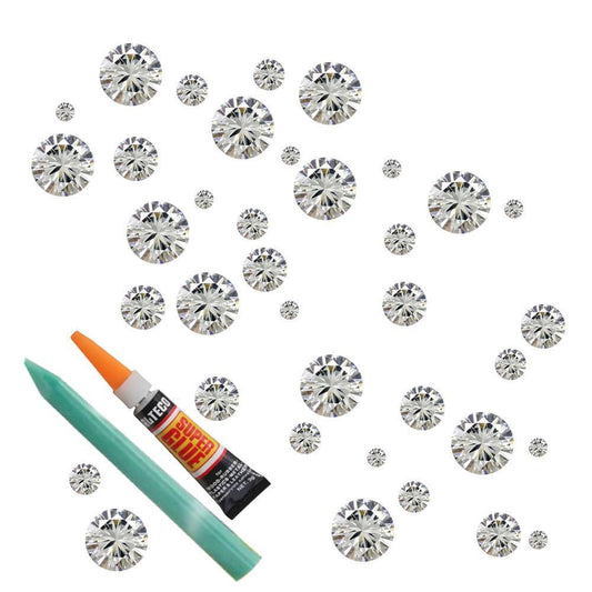 White Clear Crystal Assortment Repair Kit WHGURD - Peter Stone Wholesale
