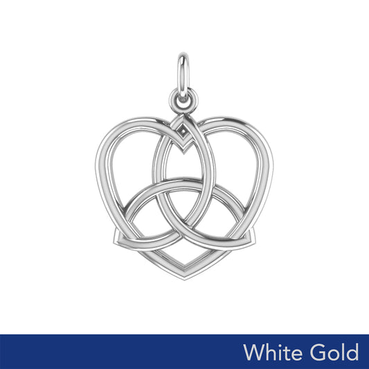Trinity in Heart White Gold Pendant WPD3423
