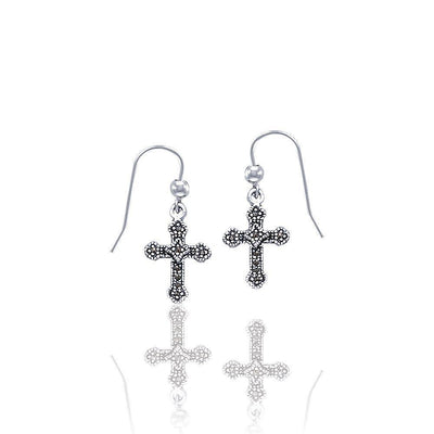 Silver Medieval Cross Earrings JE021