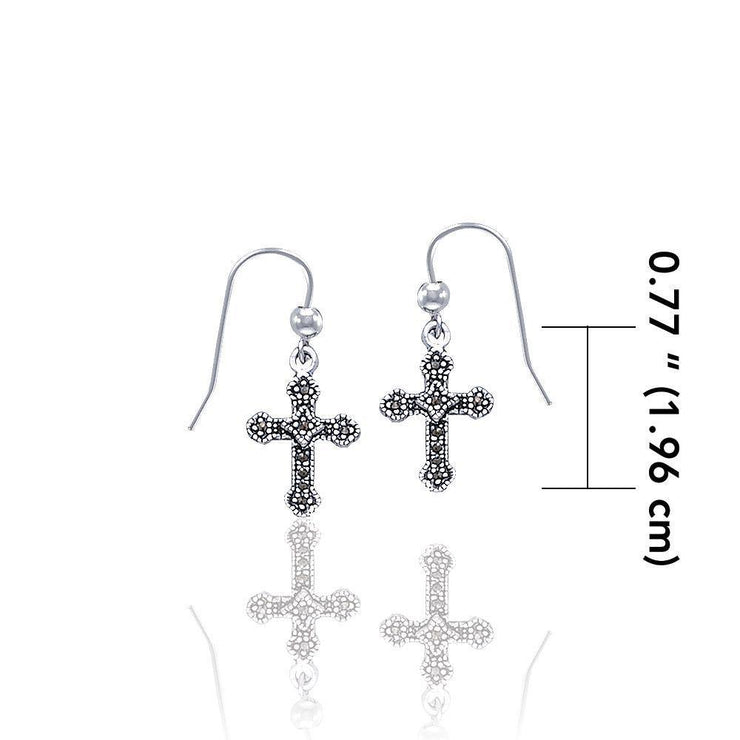 A sacred faith ~ Celtic Knotwork Cross Sterling Silver Dangle Earrings Jewelry JE021 Earrings