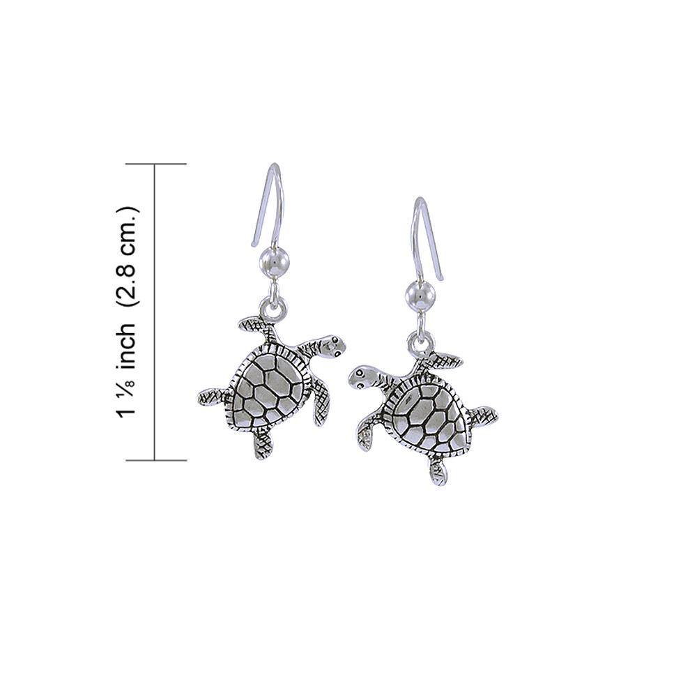 Silver Turtle Dangle Earrings JE249 Earrings