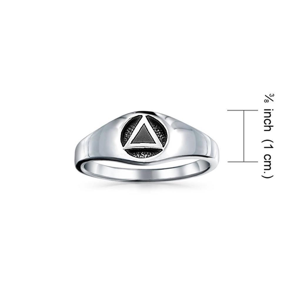 Triangle Symbol with Inlay ~ Sterling Silver Ring JR126 Ring