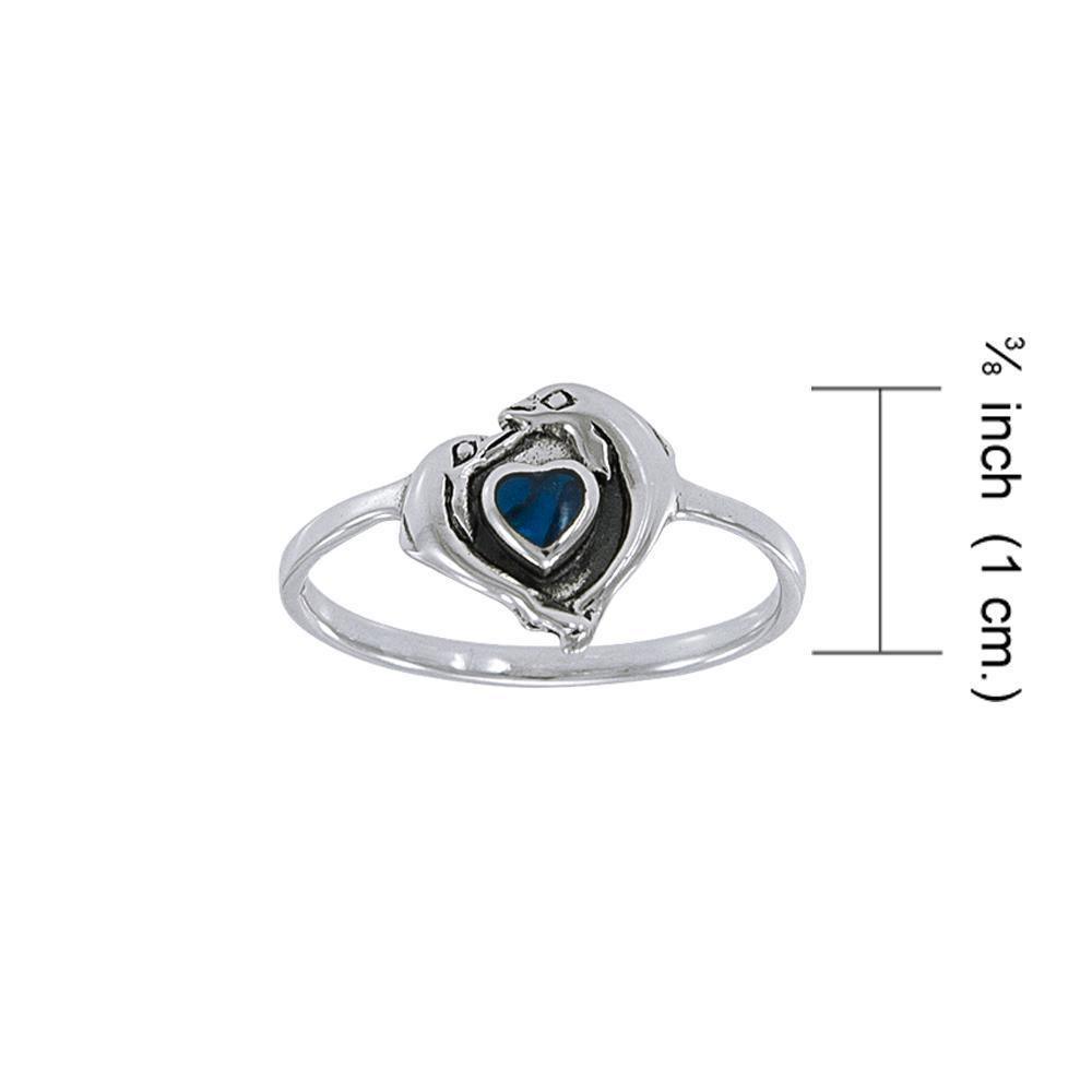 Silver Dolphin Love Ring JR139 Ring