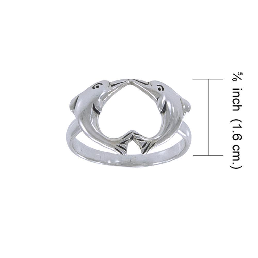 Love Dolphins Silver Ring JR186 Ring