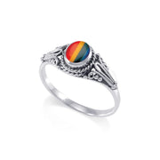 Rainbow Pride Silver Ring JR207 Ring