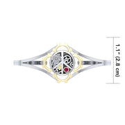 Peace Steampunk Silver and Gold Accent MBA150 Bangle