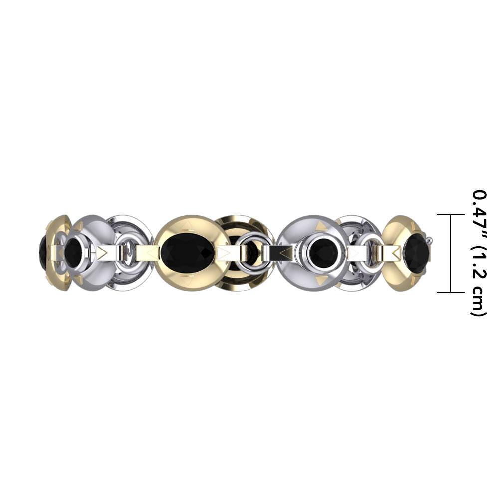 Black Magic Elegant Ovals Silver & Gold Bracelet MBL094 Bracelet