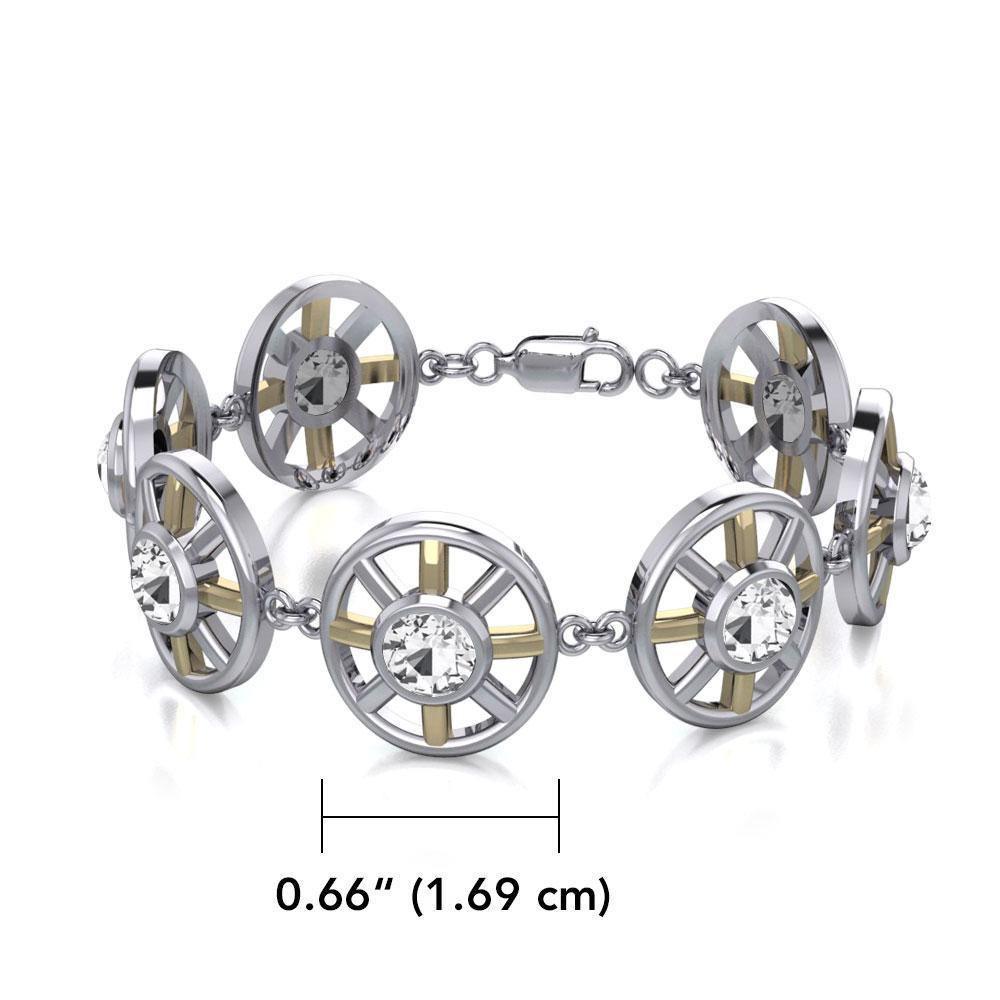 Black Magic Circle with Black Spinel Silver & Gold Bracelet MBL095 Bracelet