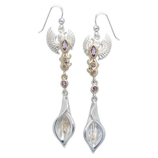 The Majestic Beauty of Calla Lily MER1112-Genuine Amethyst Earrings