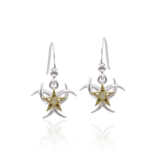 Triple Crescent Moon The Star Earrings MER1567