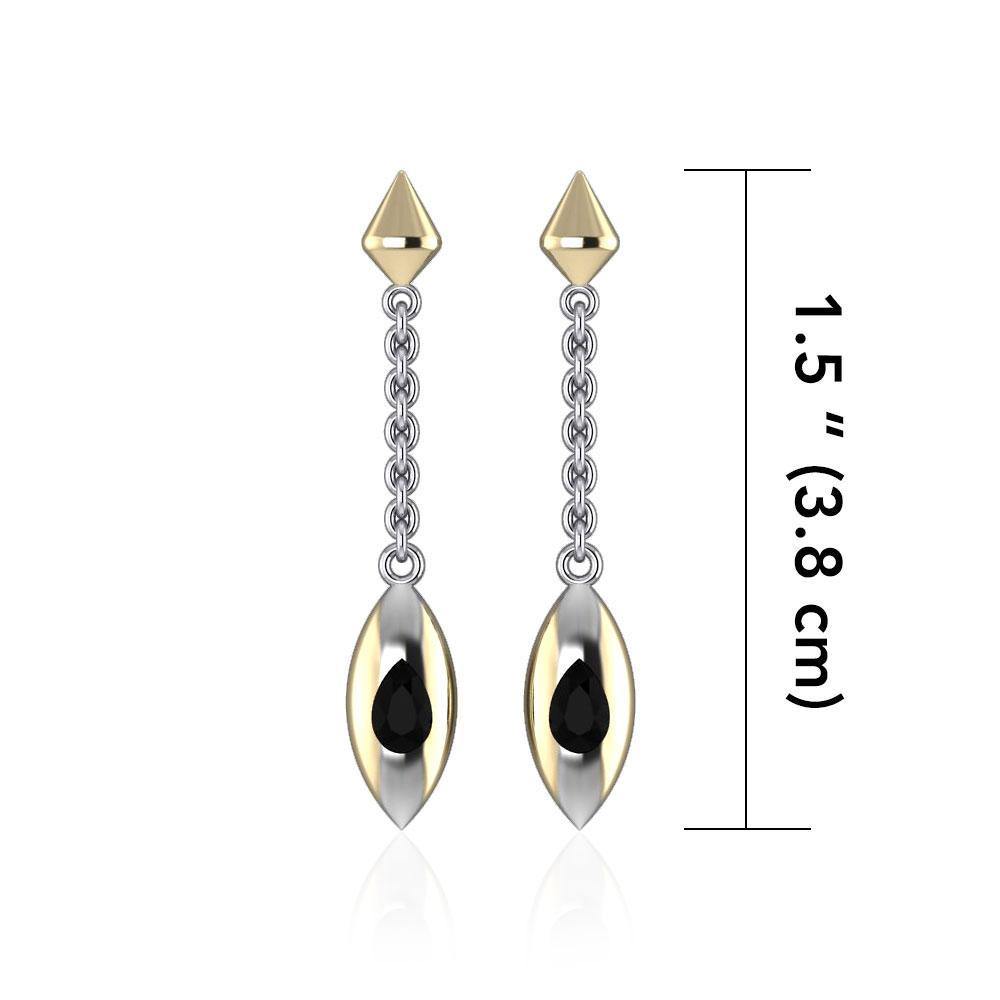 Black Magic Silver & Gold Earrings MER405 Earrings